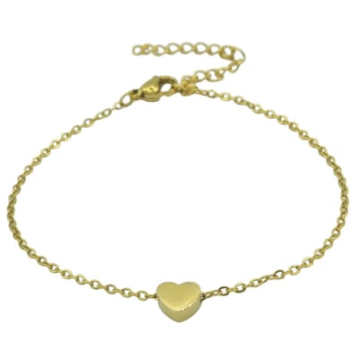 Dames armband met hartje - Premium gold-plated staal- Goudkleurig
