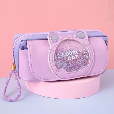Kawaii Etui Grote Capaciteit Multifunctionele Pen Box Leuke Pen Opbergtas School Kantoorbenodigdheden Briefpapier paars