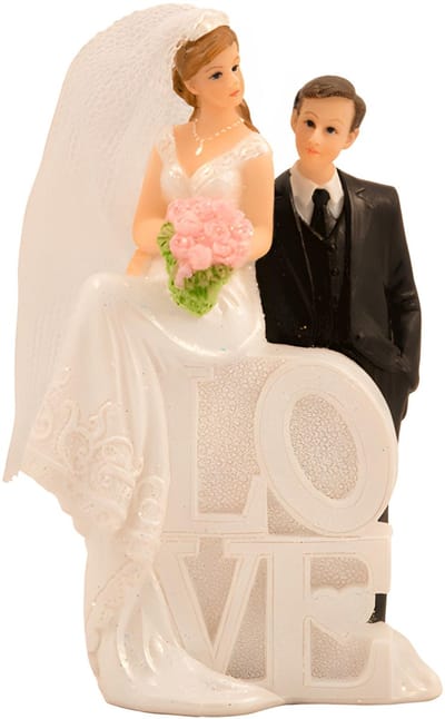 Folat trouwfiguurtje Love - 13 cm - caketopper bruidspaar - klassiek - Bruidstaart figuren