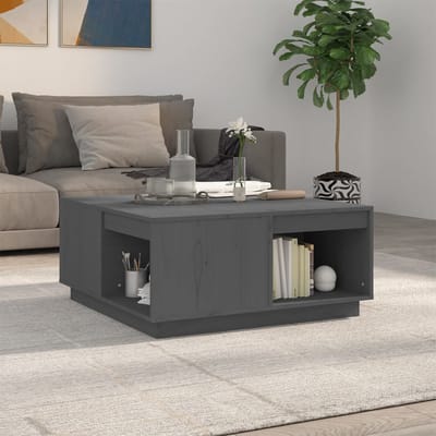 vidaXL - Salontafel - 80x81x36,5 - cm - massief - grenenhout - grijs