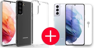 Hoesje geschikt voor Samsung Galaxy S21 Plus + Screenprotector - Transparant - Hoes - Cover - Case - Screenprotector kit