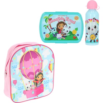 Gabby's Dollhouse Schoolset - Rugzak - Drinkfles - Lunchbox - Meerkleurig