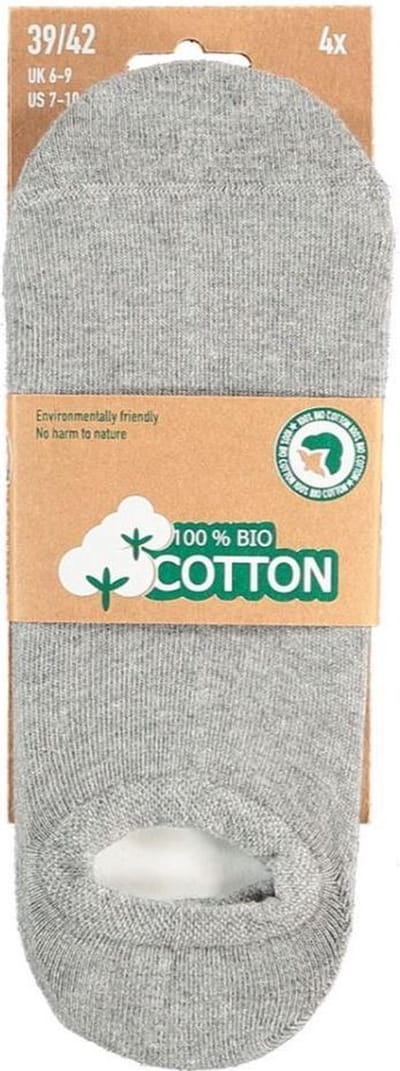 Apollo - Sneakersokken Elastaan/Bio-katoen - 4-pack - No show - Meerdere kleuren - 35-38