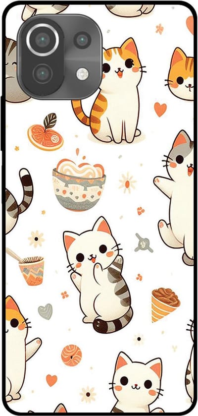 Smartphonica Telefoonhoesje Geschikt voor Xiaomi Mi 11 Lite met katten opdruk - TPU backcover case cat design geschikt voor Xiaomi Mi 11 Lite
