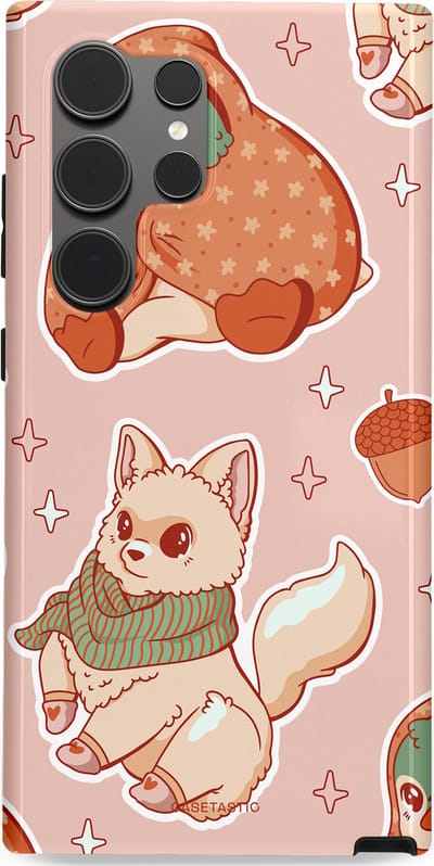 Casetastic hoesje geschikt voor Samsung Galaxy S24 Ultra - Dubbellaagse bescherming - Winter avontuur - Fashion Case - Perzik Zand Lichtgrijs