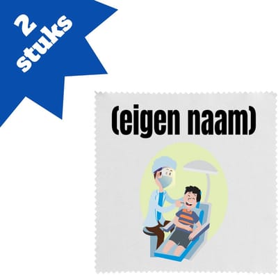 Akyol - tandarts met eigen naam brillendoekjes - Tandarts - mondhygiënisten/tandartsen - iemand die tandarts is of mondhygiënist - verjaardag - cadeau - kado - geschenk - 17,8 bij 17,8 cm - 2 stuks