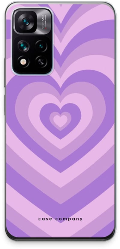 Case Company® - Hoesje geschikt voor Xiaomi 11i hoesje - Hart Paars - Soft Cover Telefoonhoesje - Bescherming aan alle Kanten en Schermrand