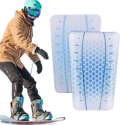 Ski Scheenbeschermers - Gelkussens Beschermers - Wintersport Ondersteuning - Schokabsorberend Materiaal - 15x10cm - Blauwe stip