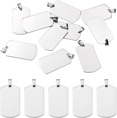 Blank stempelen Dog Tag Hangers Rvs Gepersonaliseerde Graveren Naam Charm Pet ID Naam Charms voor Ketting Sieraden