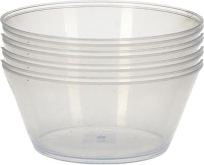 Excellent Houseware Schaal/kom - 8x - transparant - kunststof - 15 x 7.5 cm - campingservies