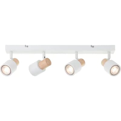 Brilliant Pini - Plafondspotbalk - GU10 max 4x10W - Wit/Hout