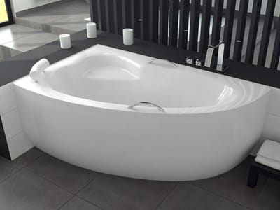Badland NATALIA PREMIUM hoekbad 150 x 100 cm links wit met styropor ombouw met handgrepen met hoofdsteun