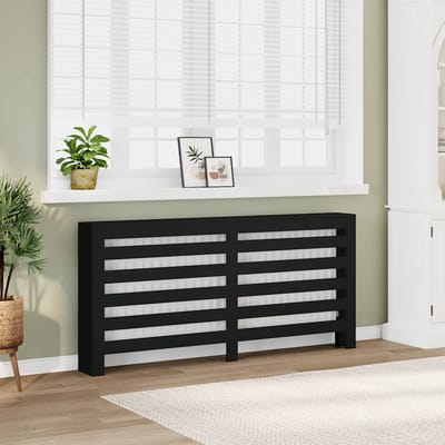 vidaXL Radiatorombouw 175x20x82 cm bewerkt hout zwart