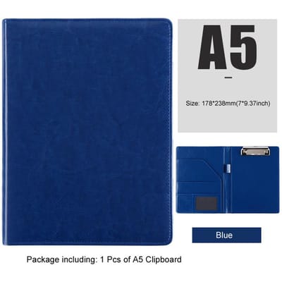 A5 / B5 Lederen Padfolio Portfolio Mappentas Klembord Documenthouder Zakelijk Contract Papierklem Schrijfblok voor Kantoor