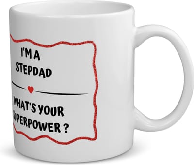 Akyol - i'm a stepdad what's your superpower? koffiemok - theemok - Papa - super stiefvader - vader cadeautjes - vaderdag - verjaardag - geschenk - kado - 350 ML inhoud