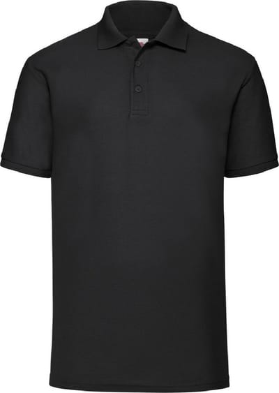 Fruit Of The Loom Heren 65/35 Pique Poloshirt Korte Mouwen (Zwart)