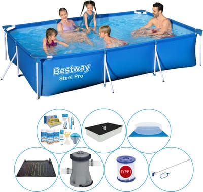 Zwembad Comfort Pakket - Steel Pro Rechthoekig 300x201x66 cm