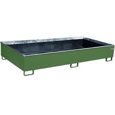 Bauer Etagebak RW 2700-3 PE, met PE inleg, L 2665 x B 1315 x H 440 mm, reseda groen RAL 6011