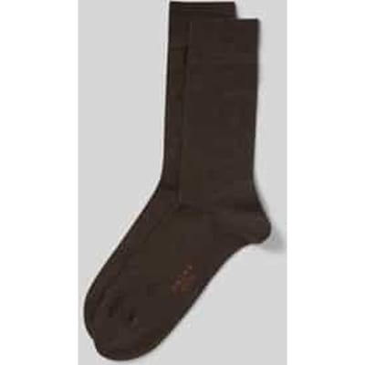 FALKE Happy 2-Pack eenkleurig katoen multipack sokken heren bruin - maat 39-42