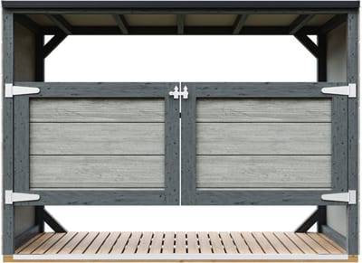 Timbela M982A-TUNDRA CAVERN - LP SmartSide Kliko ombouw - 3x240L - met deuren - container ombouw hout