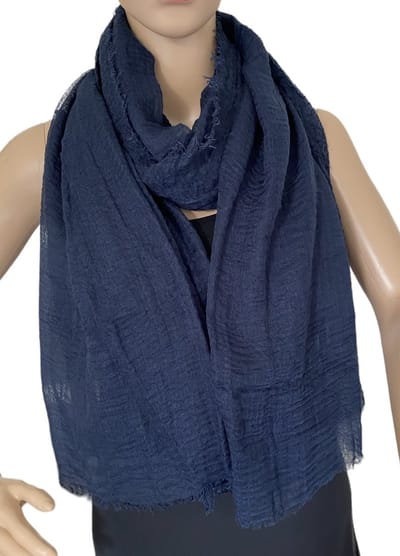 Dames effen kleur sjaal donkerblauw