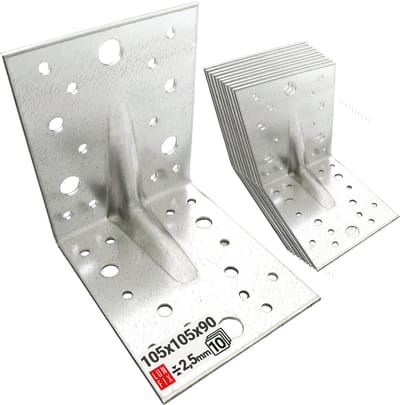 LUN FIX - Hoekenverbinder 105x105x90x2,5 mm - 10 stuks - Gegalvaniseerd staal