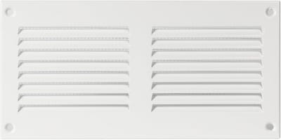 Luchtsysteem Rooster met Insectenbescherming - 20 x 10 cm - Wit - Ideaal voor HVAC plafond en zijwand