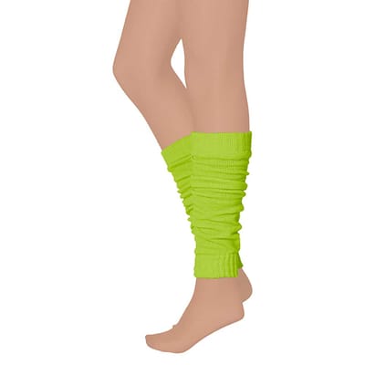Apollo - Beenwarmer feest - Carnaval beenwarmers - fluor geel - One size - Beenwarmers dames - Beenwarmers carnaval - Beenwarmers heren - Beenwarmers