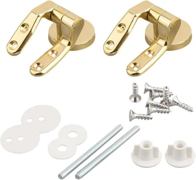 WC-bril Scharnieren - Toiletbril Bevestiging - Badkamer Reparatie - Corrosiebestendig Metaal - 10x10 mm - Goud