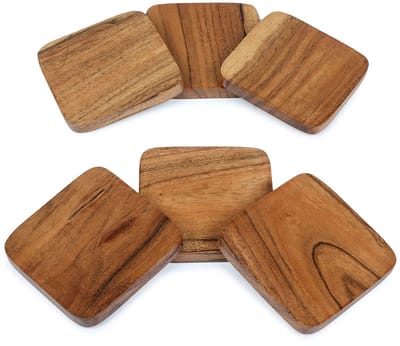 Dailygoods- Onderzetters Hittebestendig - Onderzetters voor Glazen - Onderzetters voor Pannen - Onderzetters met Houder - Onderzetters Kurk - Unieke Acaciahouten Uitvoering - Coaster
