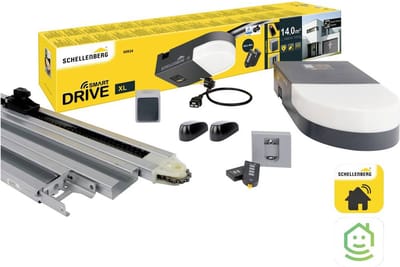 Schellenberg 60924 garagedeuropener Drive XL met 2x afstandbedieningen, infraroodsensor, en binnenschakelaar,  max. deuroppervlakte 14 m², 100kg trekkracht
