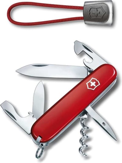 Victorinox Spartan Zwitsers Zakmes+lanyard - 12 Functies - Rood/rood