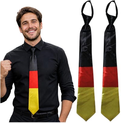 Carnaval verkleed stropdas in Duitse vlag kleuren - 3x - volwassenen - Oktoberfest - Supporters