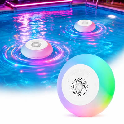 3PCS Waterdichte Bluetooth luidspreker IP68 - Draadloze draagbare audio - met ledverlichting - Luidspreker - 360 Surround Sound - Geschikt voor badkamer, zwembad, auto, strand, binnen- en buitengebruik