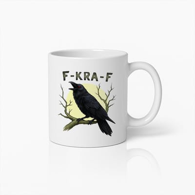 Grappige Raaf Koffiemok – F-KRA-F Kraai Ontwerp Beker voor Koffie & Thee Liefhebbers