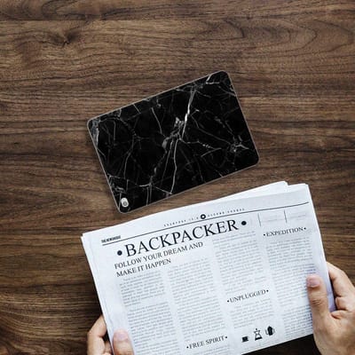 Back Cover voor Apple iPad Mini 4 | Mini 5 (2019) Tablet Back Cover Marmer Zwart - Origineel Cadeau Vader