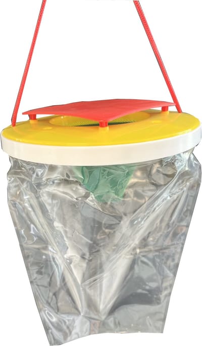 Vliegenval XXL inclusief lokstof 3stuks - vliegenzak voor buiten - gifvrije vliegenval - D20H30cm ca. 40.000 per zak
