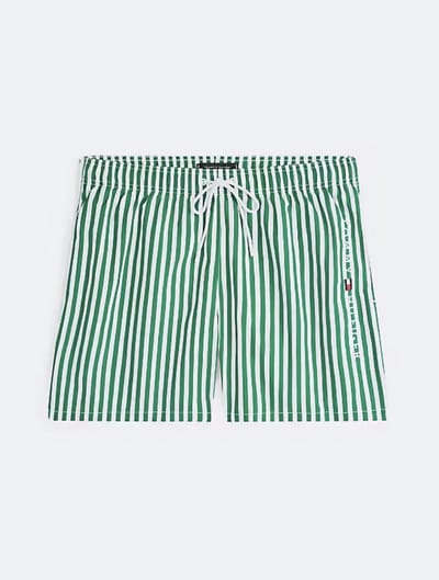 Tommy Hilfiger Zwemshort – Groen/Wit Gestreept – Heren – Sneldrogend - S