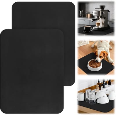 Dailygoods- Afdruipmat 40 x 30 cm - 2 Stuks - Antislip - Waterabsorberend - Sneldrogend - Zacht, Opvouwbaar - Druipmat