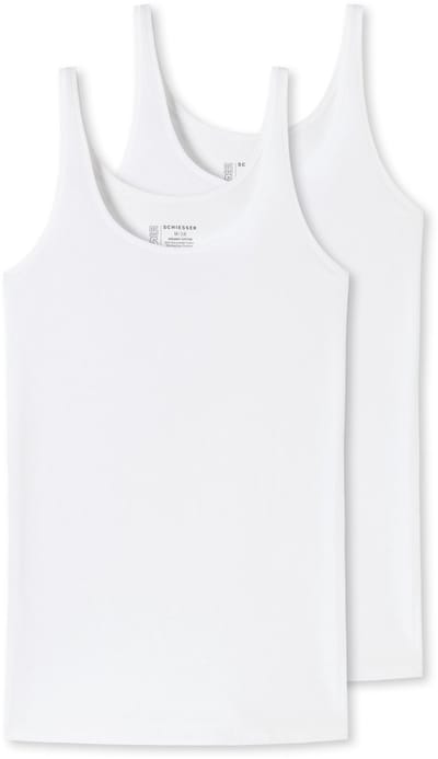 SCHIESSER 95/5 singlet (2-pack) - dames top biologisch katoen wit