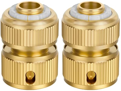 2 stuks messing slangconnector, tuinslanguiteinde snelconnector, 1/2 inch slangverbinder, slangconnectoren en fittingen, metalen waterslangconnector voor tuinieren, autowassen, thuis water