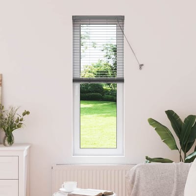vidaXL - Venetiaanse - jaloezie - Donkergrijs - 130 - x - 45 - cm - 25 - mm - Aluminium