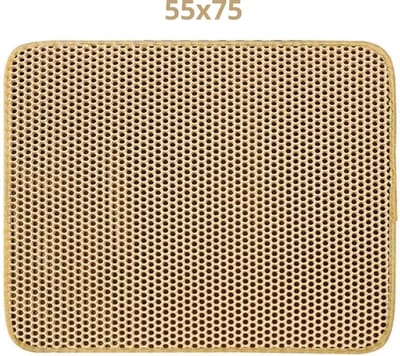 Bovista Kattenbak Mat - Katten Mat - Grit Opvanger - Schoonloopmat Kattenbak - Kattenbak Uitloopmat - Kattenbak Matje - Cat Litter Mat - Wasbaar - Khaki - 30x30cm