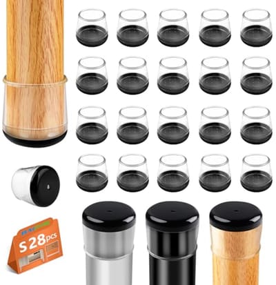 Stoelrubber 28 stuks – Ronde siliconen stoelkappen voor tapijtbescherming