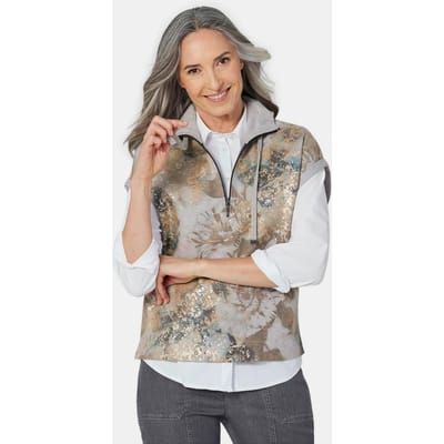 Sweatshirt met korte mouwen - grijs / gedess. - Gr. 42 van Goldner Fashion