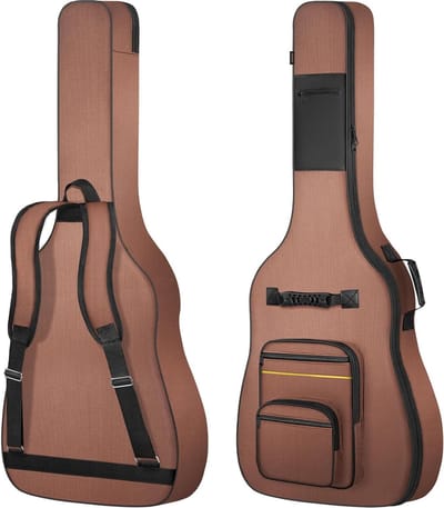 Acoustic gitaar- en E-bass tas in bruin, ideale bescherming voor muziekinstrumenten, duurzaam en stijlvol