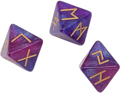Dailygoody - Rune Dobbelstenen - Astrologie - Duurzaam en Levendig - Paarsblauw - Polyhedrale Set - Ideaal voor Volwassenen - 3 Stuks
