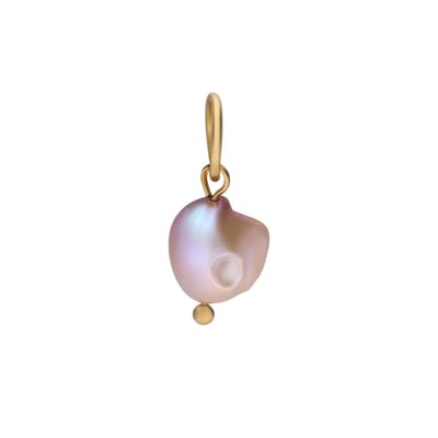 Lucardi Dames Stainless steel goldplated hanger met parel voor dames - Hanger - Staal - Goudkleurig
