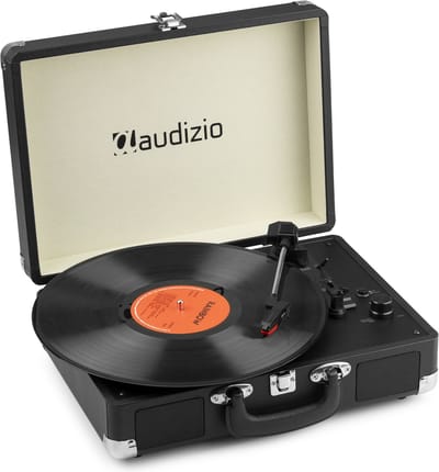 Platenspeler Bluetooth IN/OUT - Audizio RP116BK - 2025 model - Retro platenspeler met speakers - Zwart
