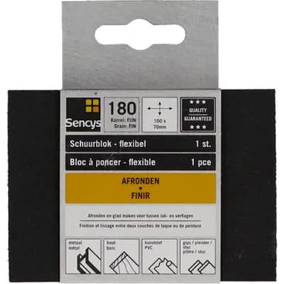Sencys Schuurvel - P180 - Zwart - 70x100mm